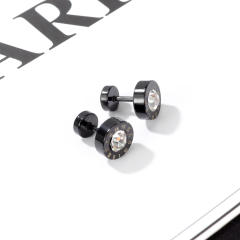 Black titanium steel earrings