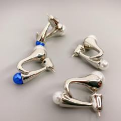 Unique pearl beads settting jacket earrings