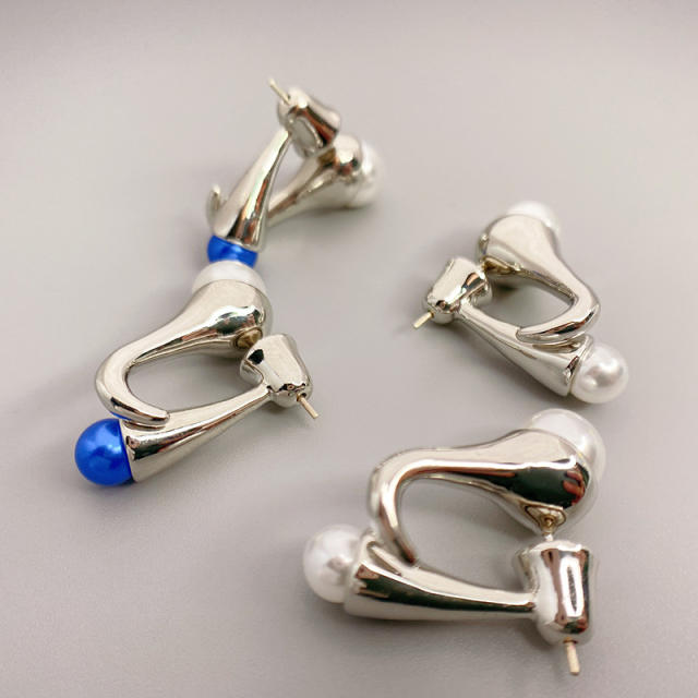 Unique pearl beads settting jacket earrings