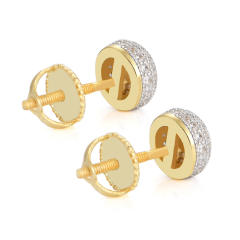 Hip hop zircon stud earrings