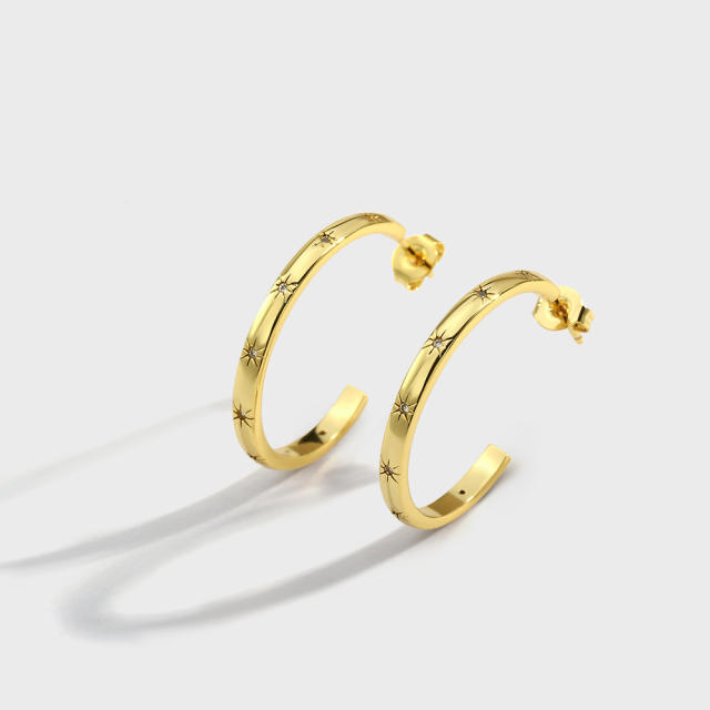INS simple open hoop earrings
