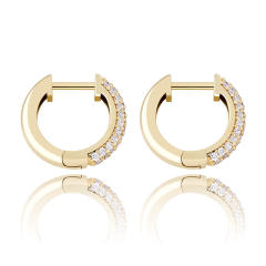 Hip hop zircon huggie earrings