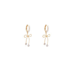 INS vintage bow dangle earrings