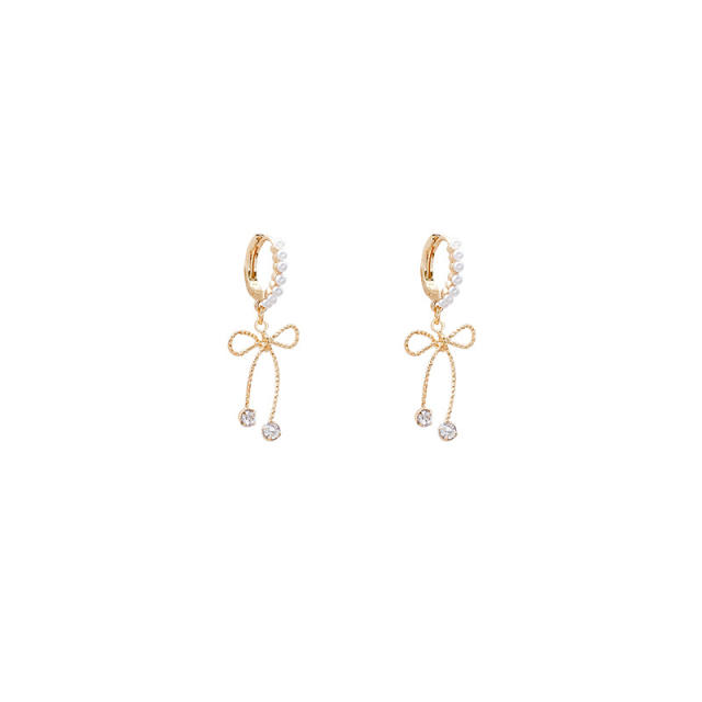INS vintage bow dangle earrings