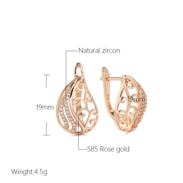 Korean style diamond hollow earrings