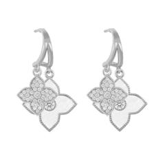 Korean fashion rhinestone color clover earrings