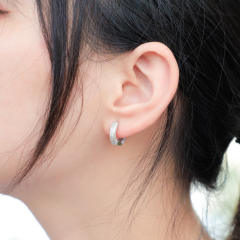 Hip hop zircon huggie earrings