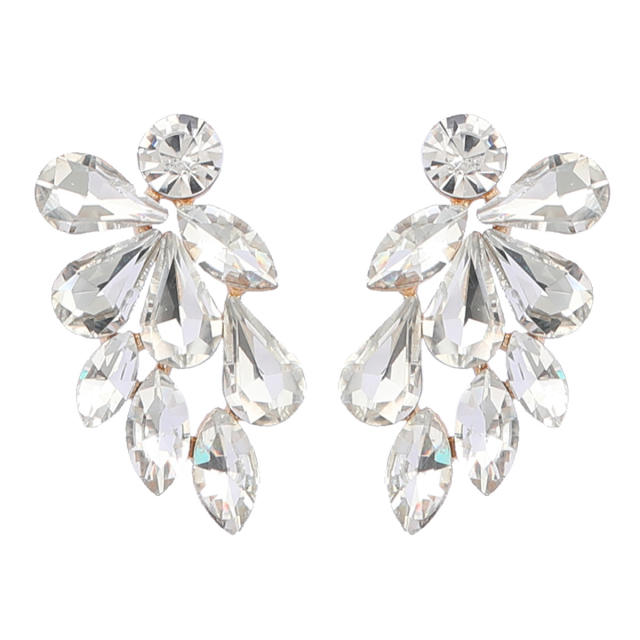 Glass crystal statement ear studs