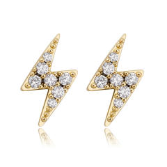 Hip hop zircon stud earrings