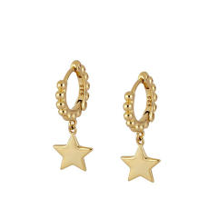 Concise star charm huggie earrings