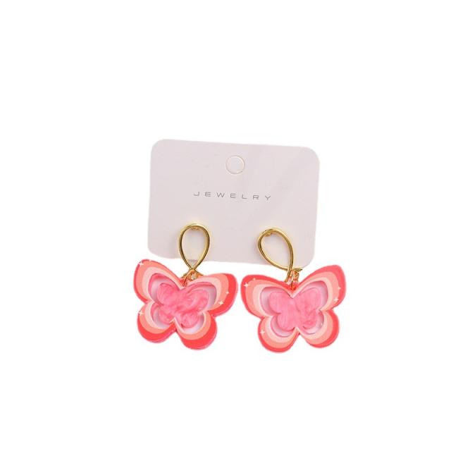 Acrylic butterfly rainbow earrings