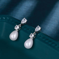 Elegant pearl drop earrings for wedding