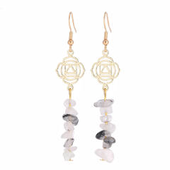 Natural stone amethyst dangle earrings
