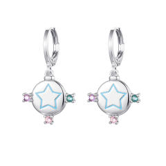Unique evil eye hamsa hand huggie earrings