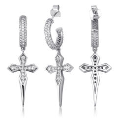 Hip hop zircon earrings