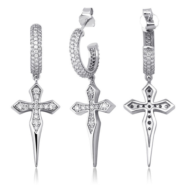 Hip hop zircon earrings