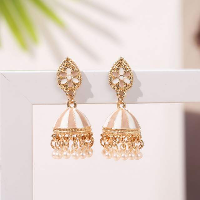 Color enamle jhumka earrings for women