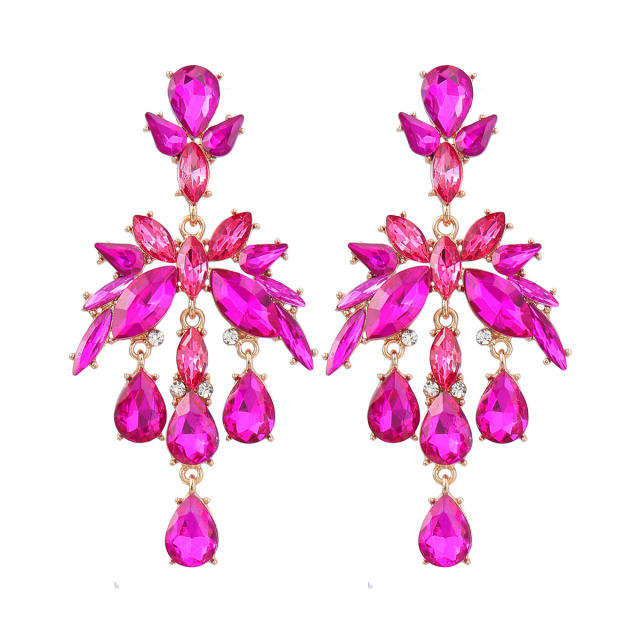 Luxury drop glass crystal statement earrings