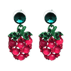 Summer strawberry rhinestone earrings