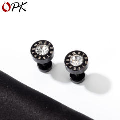 Black titanium steel earrings