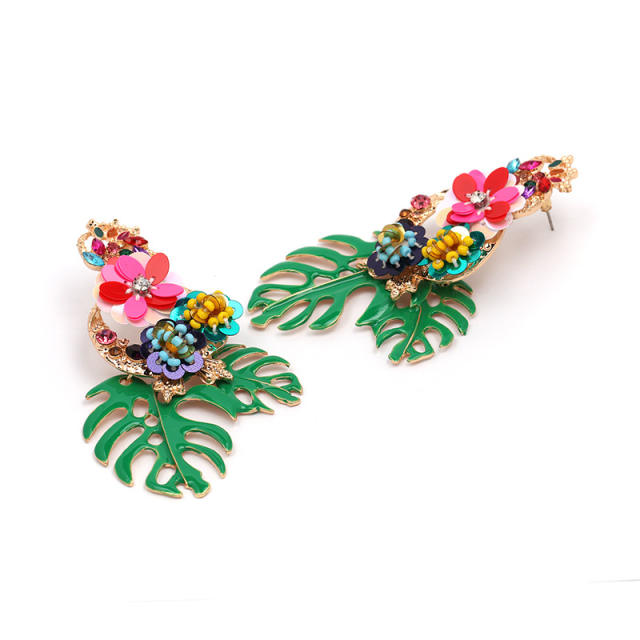New Monstera summer dangle earrings