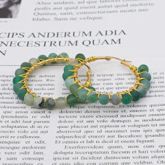 6mm amethyst agate natural stone hoop earrings
