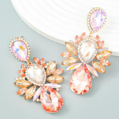 Luxury glass crystal drop earrings