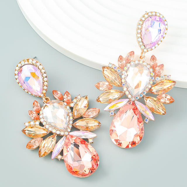 Luxury glass crystal drop earrings