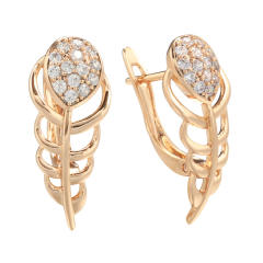 Korean style diamond hollow earrings