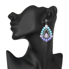 Color acrylic glass crystal drop earrings
