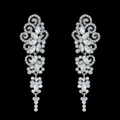 Cubic zircon statement wedding earrings