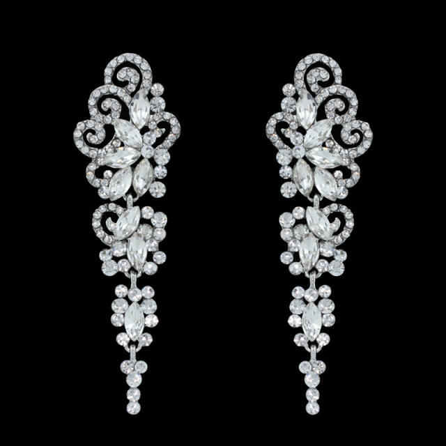 Cubic zircon statement wedding earrings