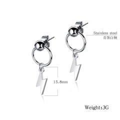 Fashion titanium steel lightning earrings