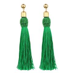 Boho color tassel long earrings