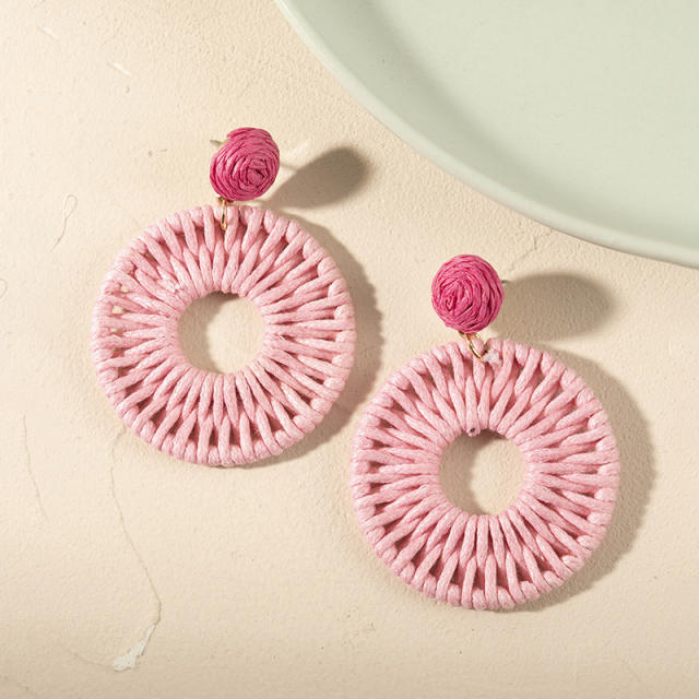 INS wax line braided ring earrings for women