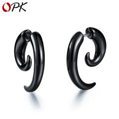 Fashion black snail unisex earrings