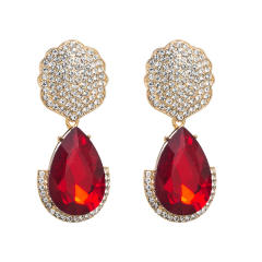 Colored drop glass crystal dangle earrings