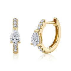 INS cubic zircon popular huggie earrings