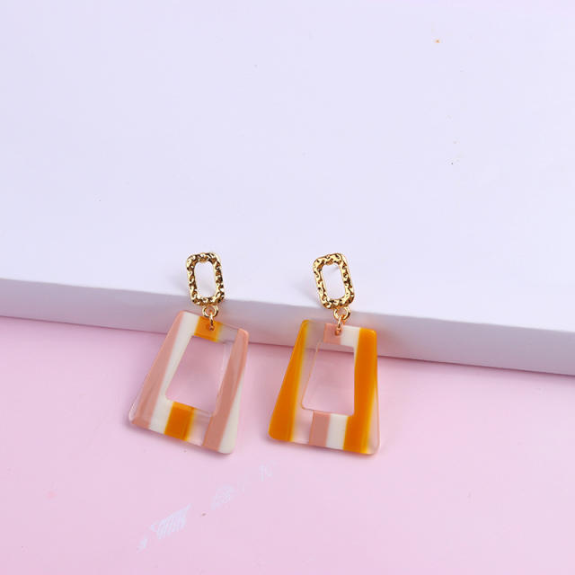 Geometric square hollow dangle earrings