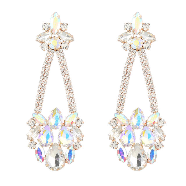 2022 color glass crystal dangle earrings