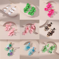 Color leaf design beach earrings
