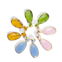 INS geometric drop gem stone personality earrings