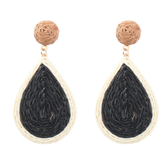 INS summer straw drop earrings