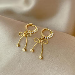 INS vintage bow dangle earrings