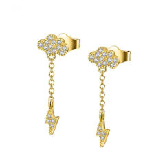Diamond cloud flash cute earrings
