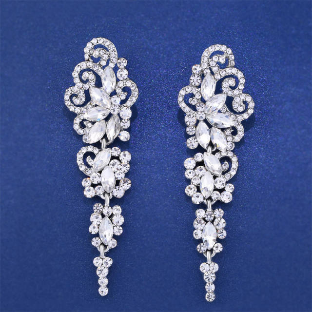 Cubic zircon statement wedding earrings