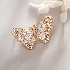 Korean style diamond hollow butterfly earrings