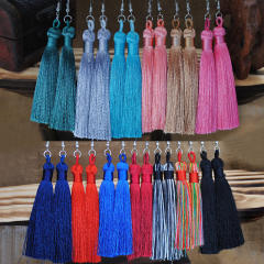 Boho rope tassel long earrings