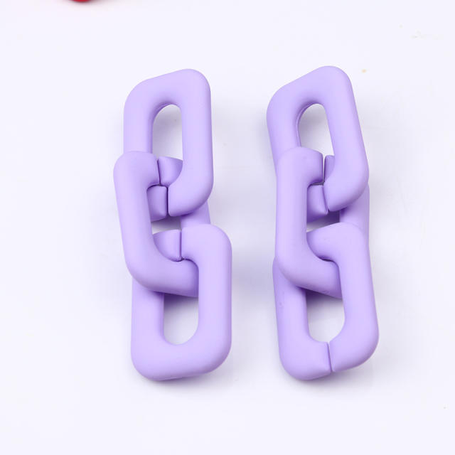 12 color classic acrylic chain earrings