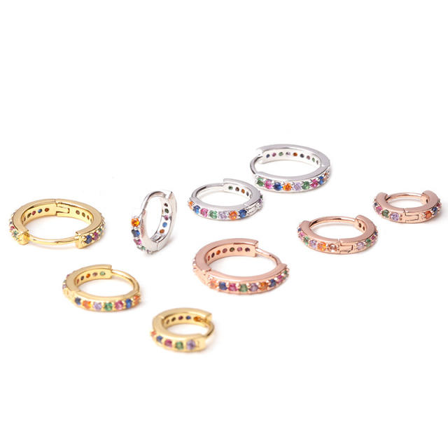 Classic cubic zircon huggie earrings